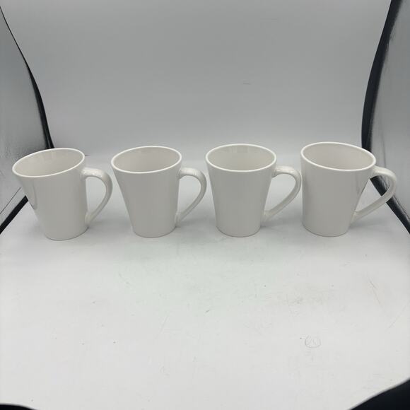Corelle Mugs Stoneware Coordinates Coffee Tea Cup Winter Frost White Lot of‎ 4 - Picture 1 of 9